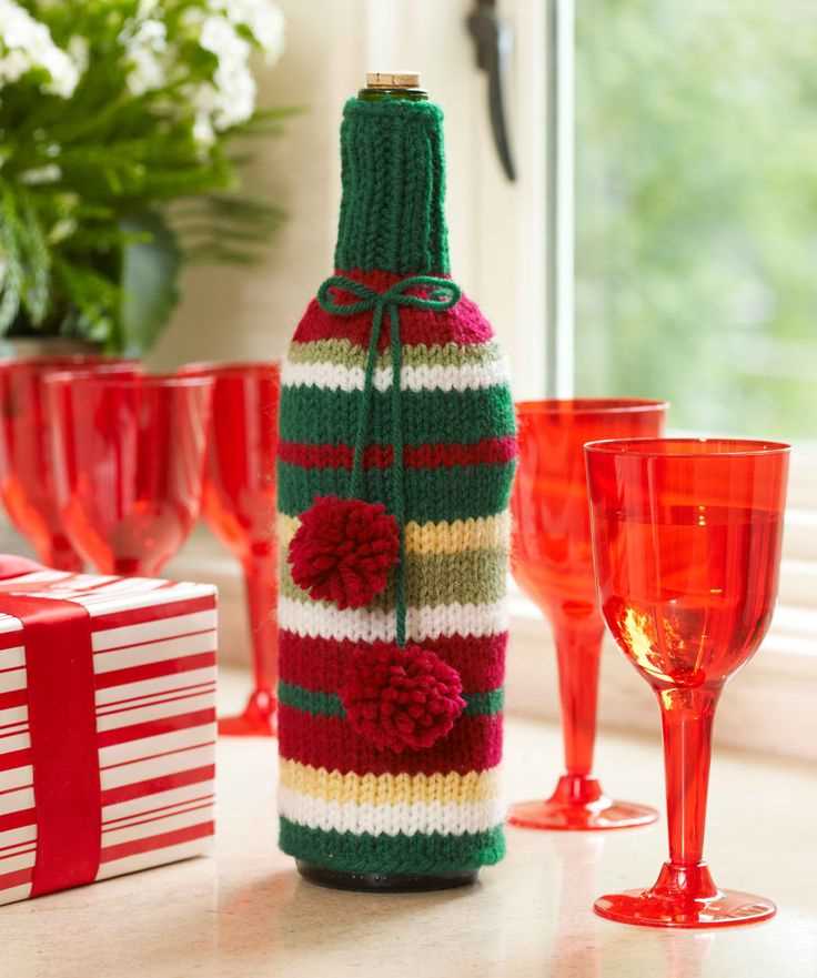 Knitted wine bottle cover pattern free