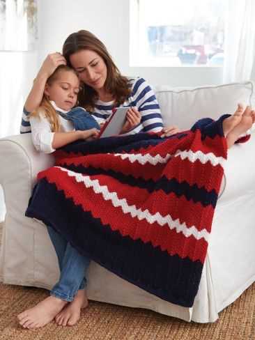 Striped blanket knitting pattern