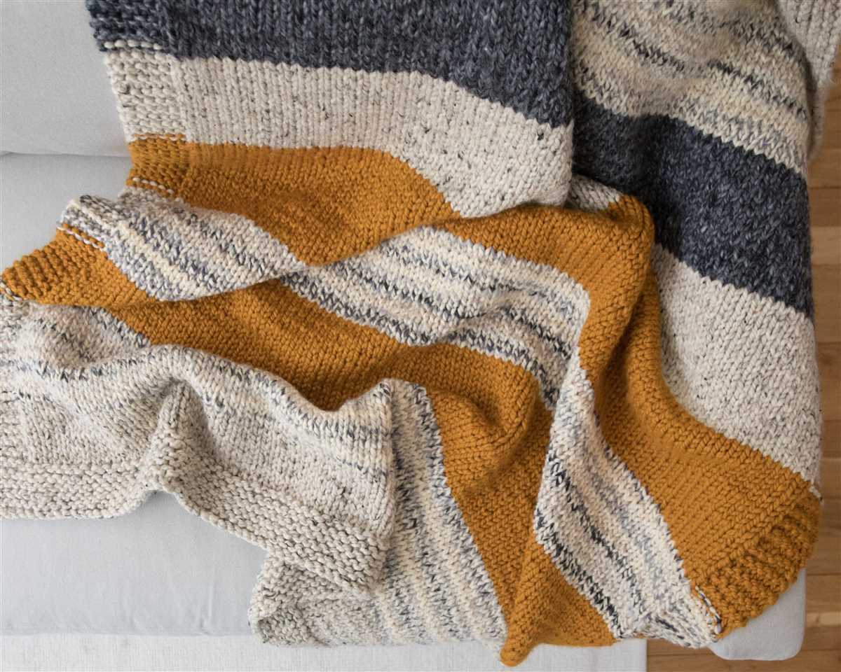Striped blanket knitting pattern