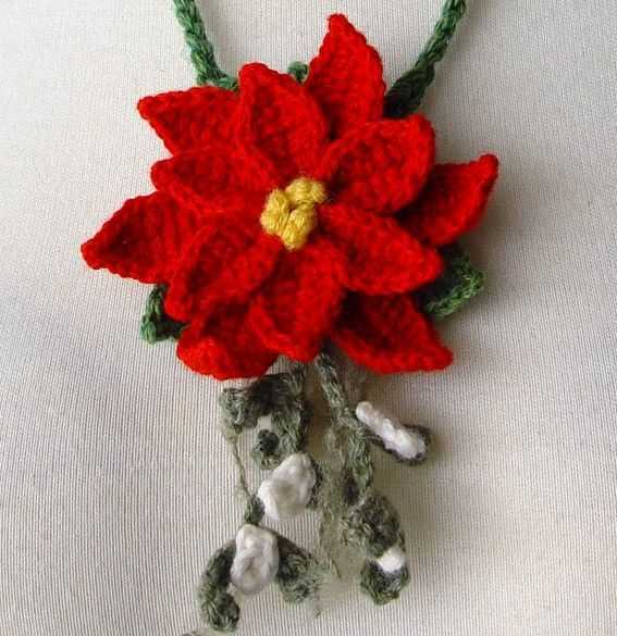 Knitted poinsettia pattern free