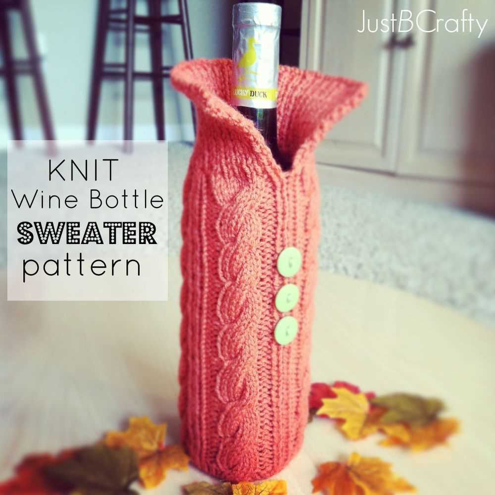 Knitted wine bottle cover pattern free