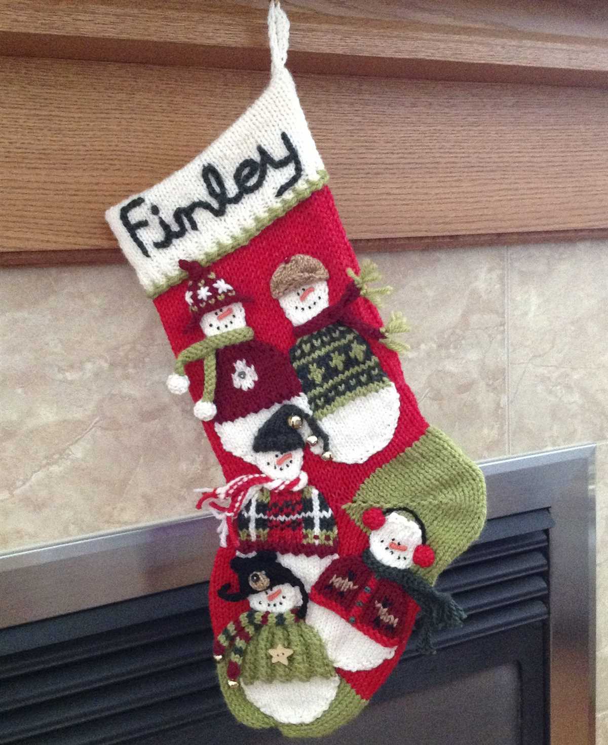 Knitted christmas tree stocking pattern