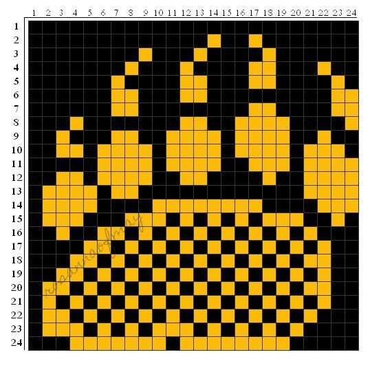Bear paw knitting pattern