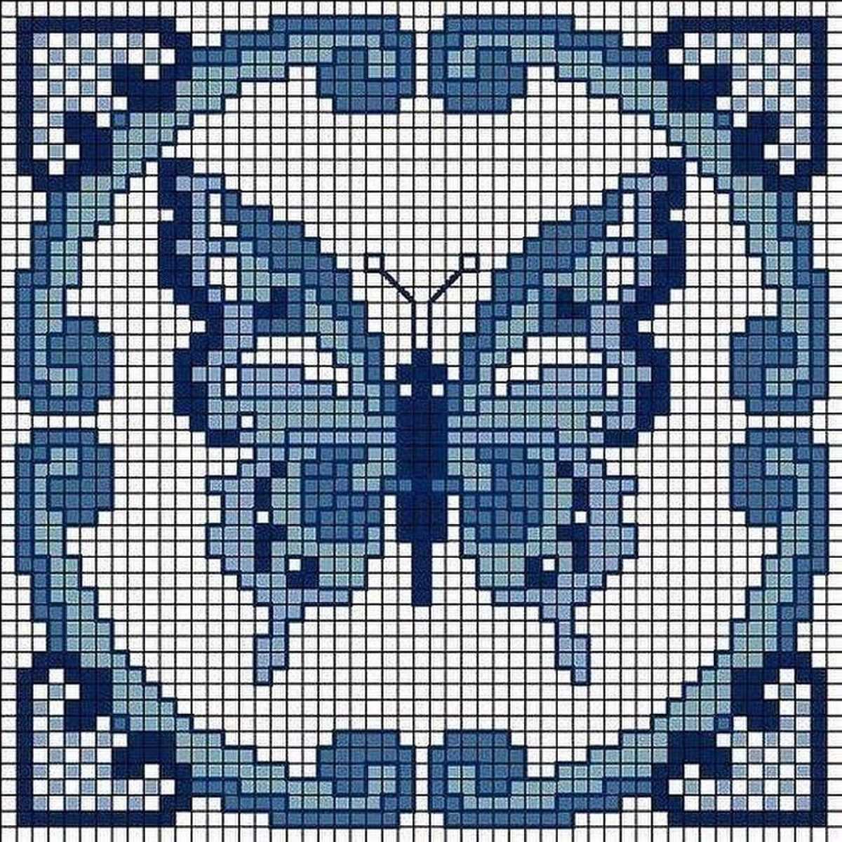 Large blue butterfly knitting pattern