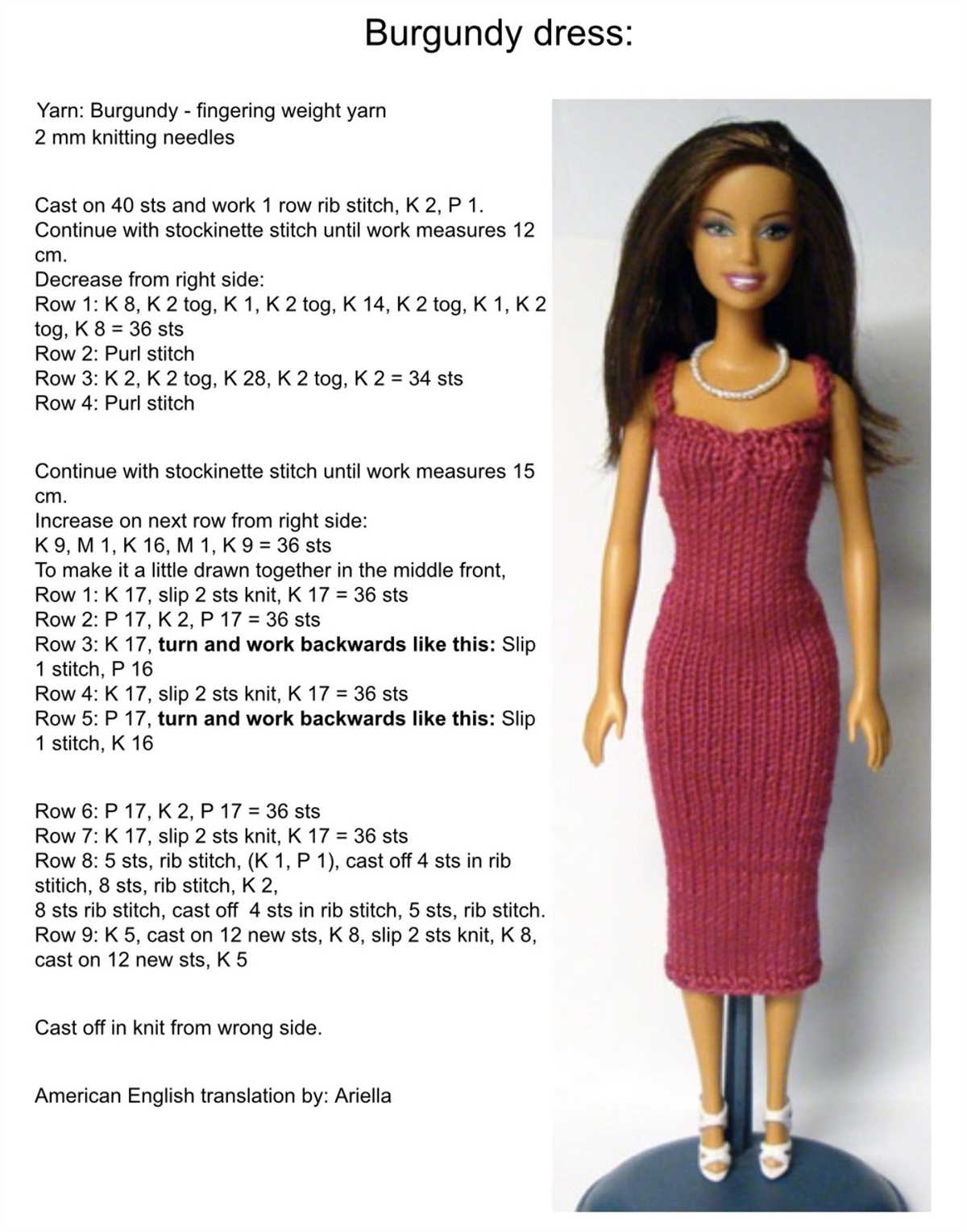Free knitted barbie clothes patterns