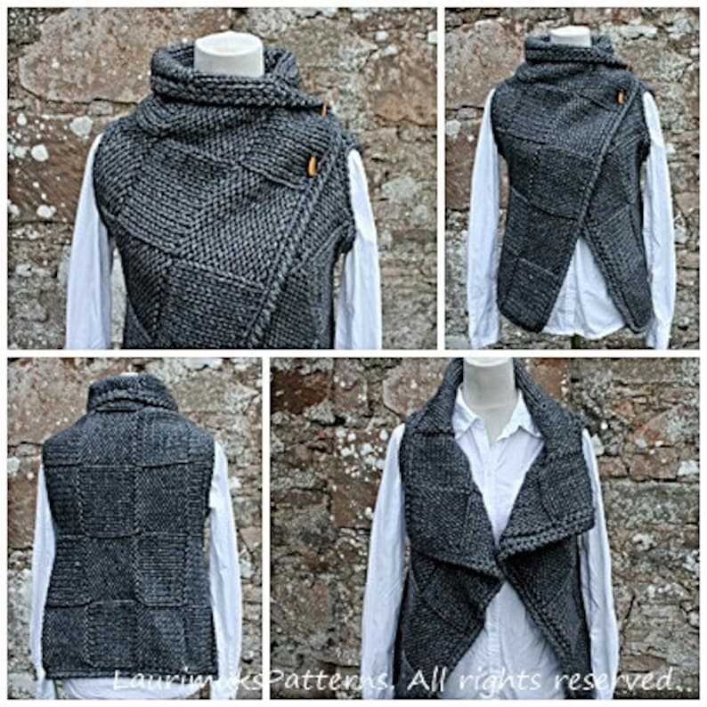 Sleeveless jacket knitting pattern