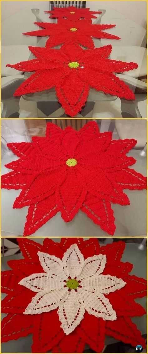 Knitted poinsettia pattern free
