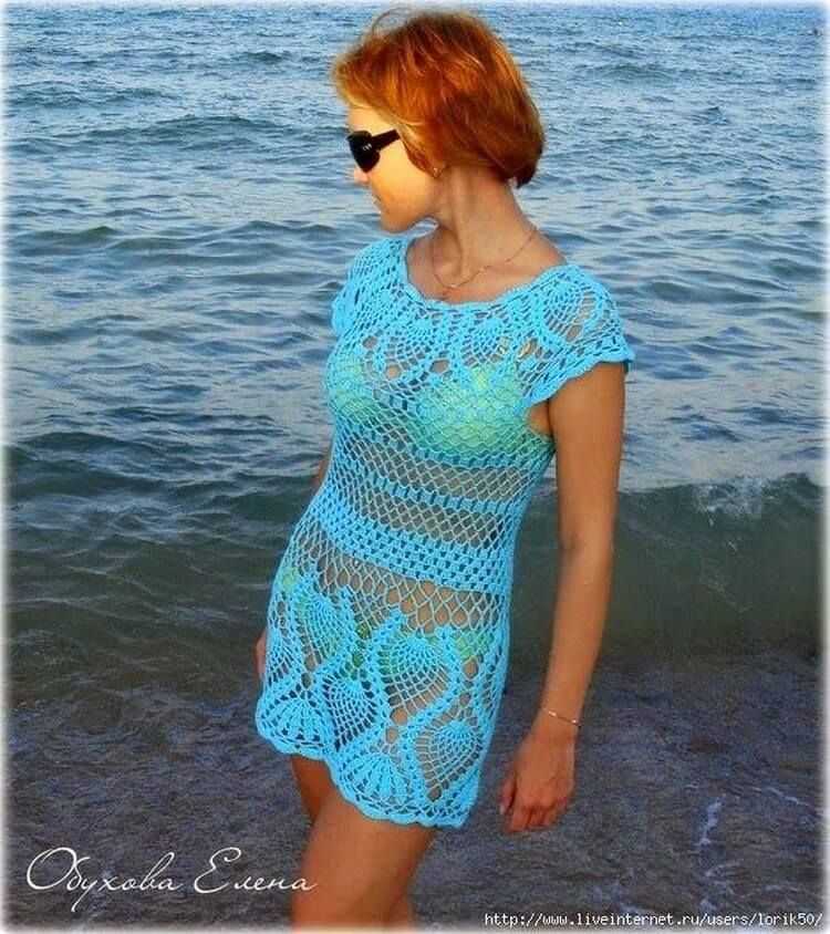 Knitted bathing suit cover up pattern