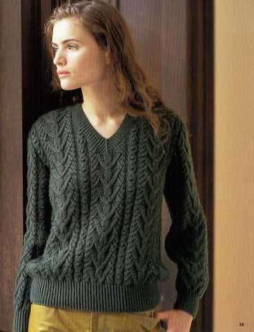 Free v neck jumper knitting pattern