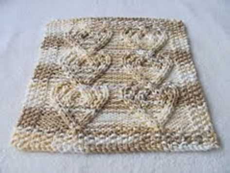 Heart dishcloth knitting pattern