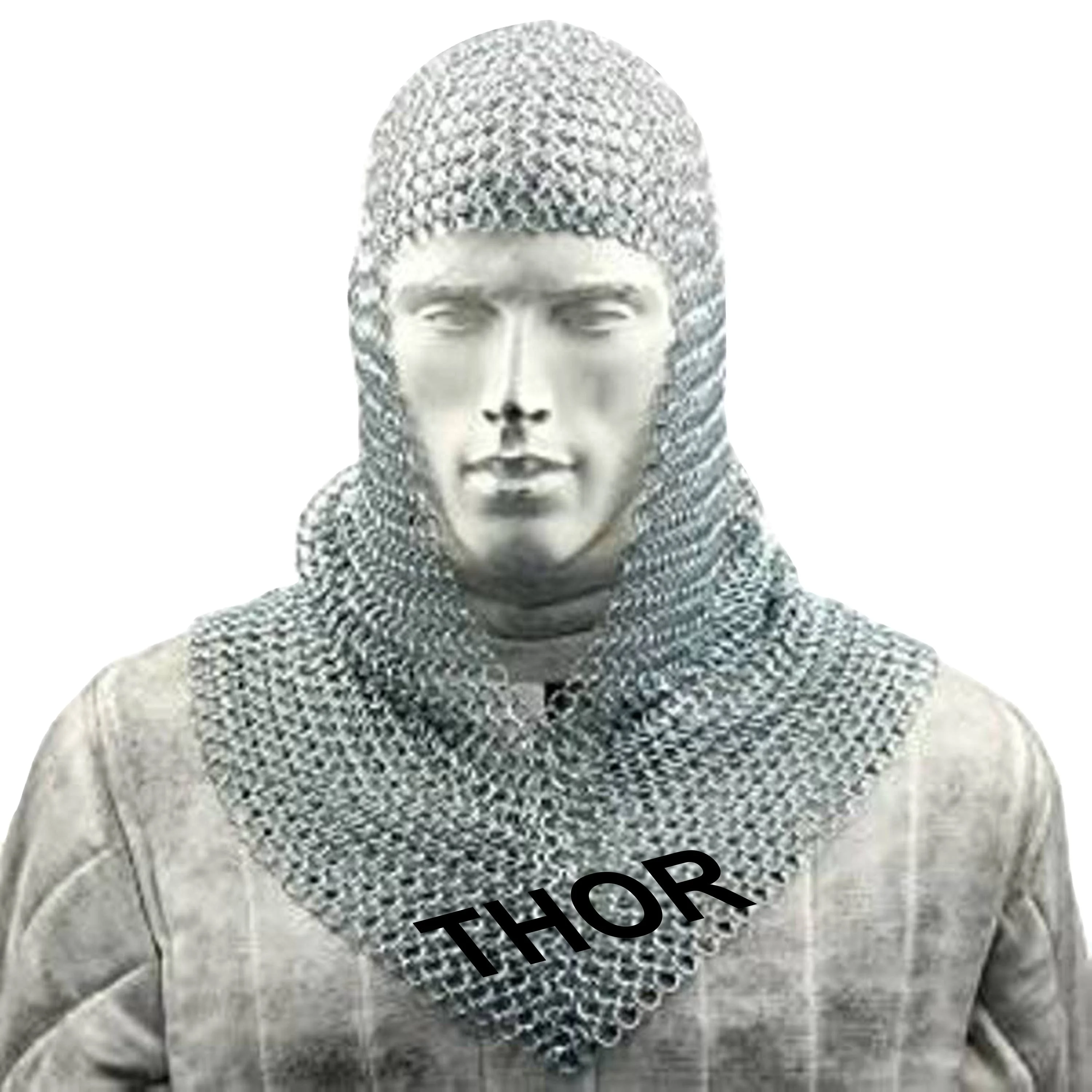 Knitted chainmail hood pattern