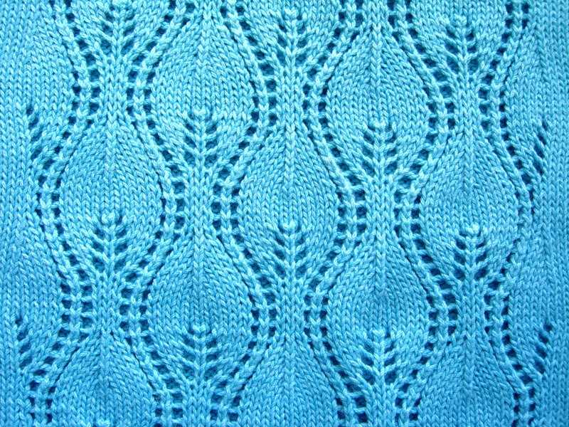 Knit leaf stitch pattern