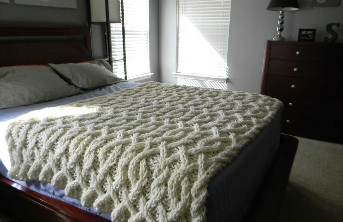 Knitted cotton blanket pattern