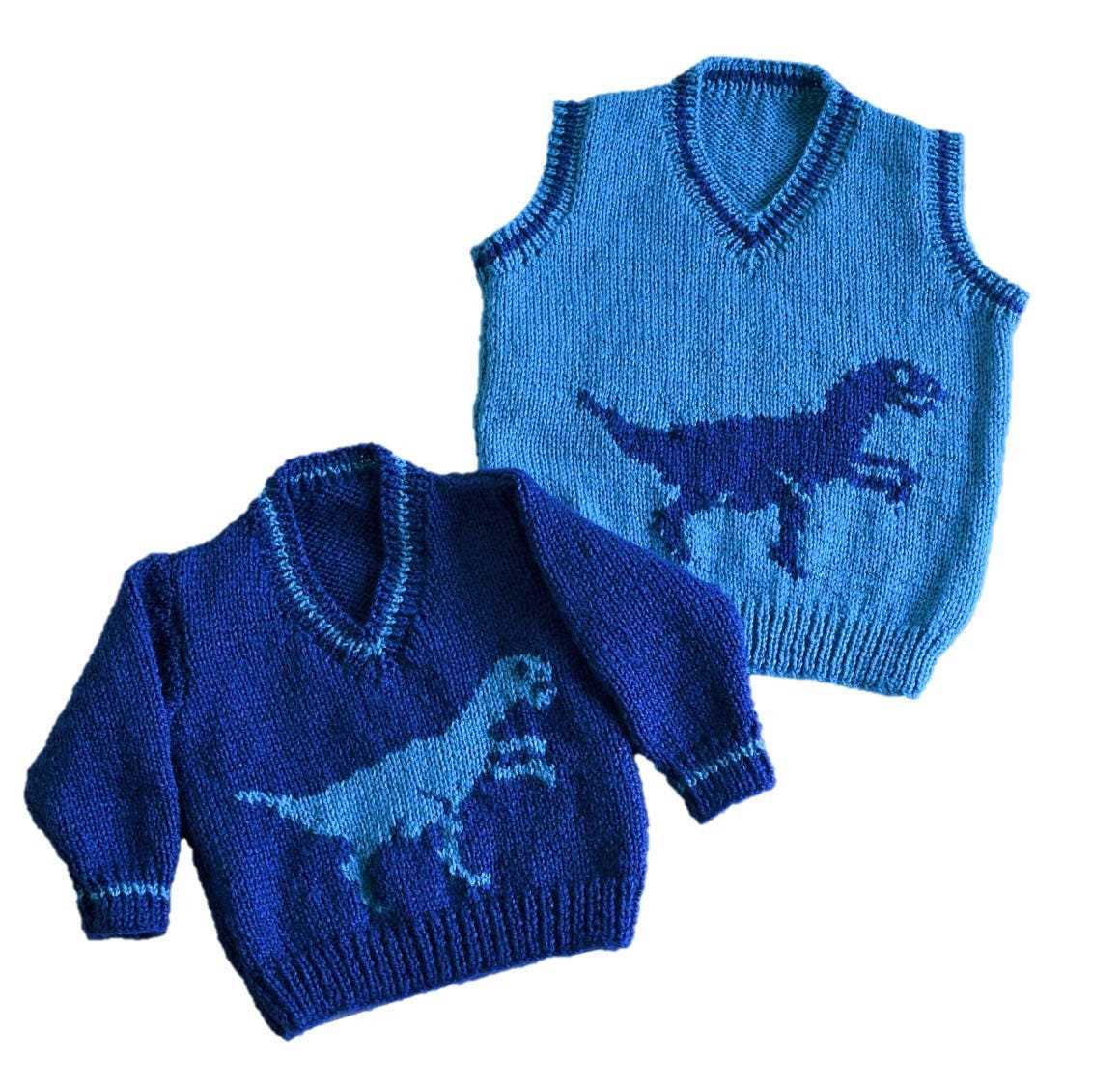 Childrens dinosaur sweater knitting pattern