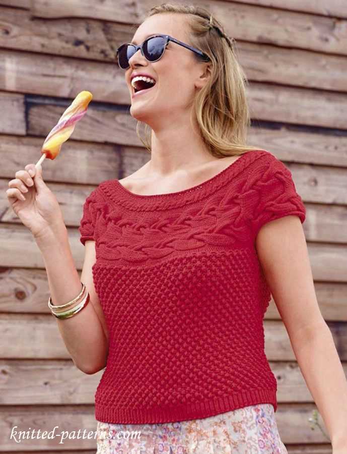 Free knitting patterns for ladies summer tops