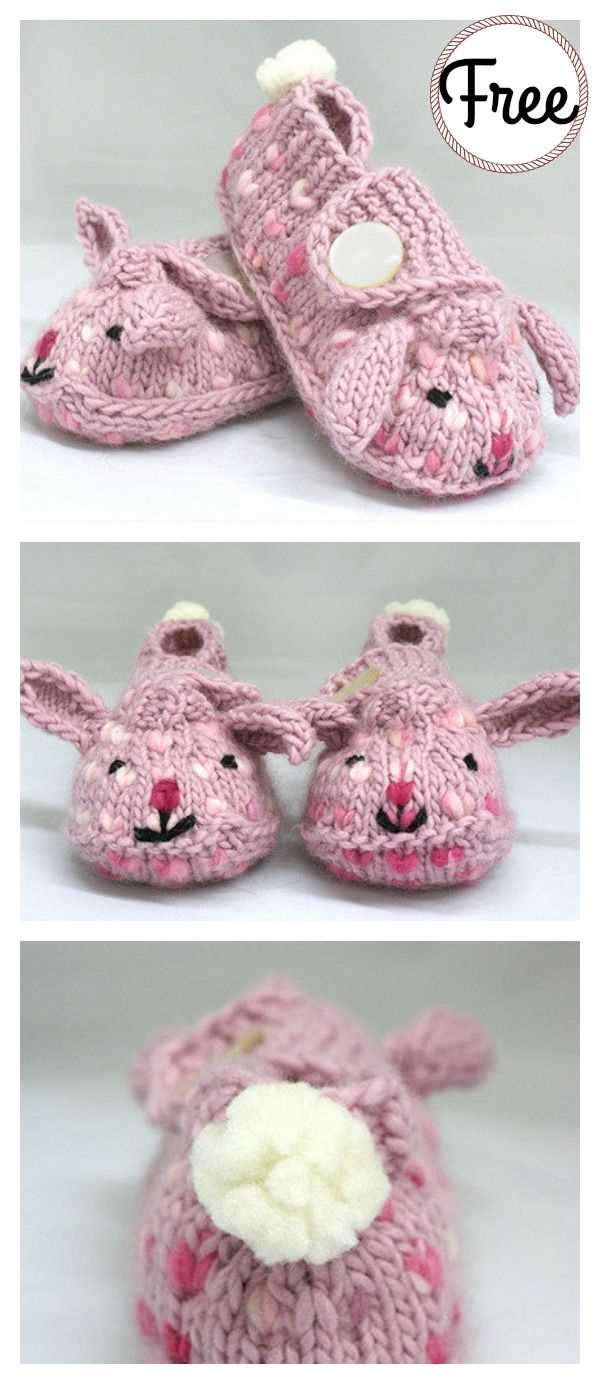 Knitted bunny slippers pattern free