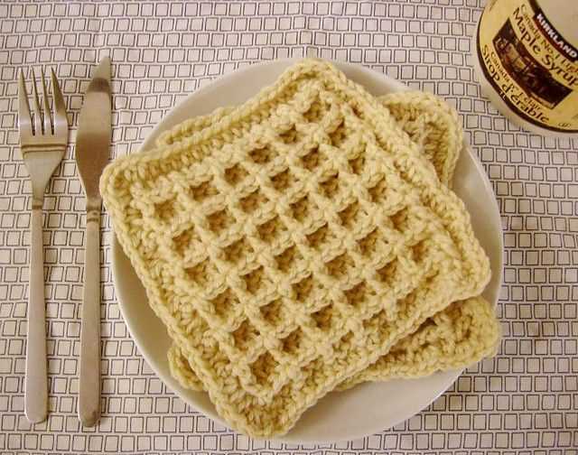 Waffle knit dishcloth pattern