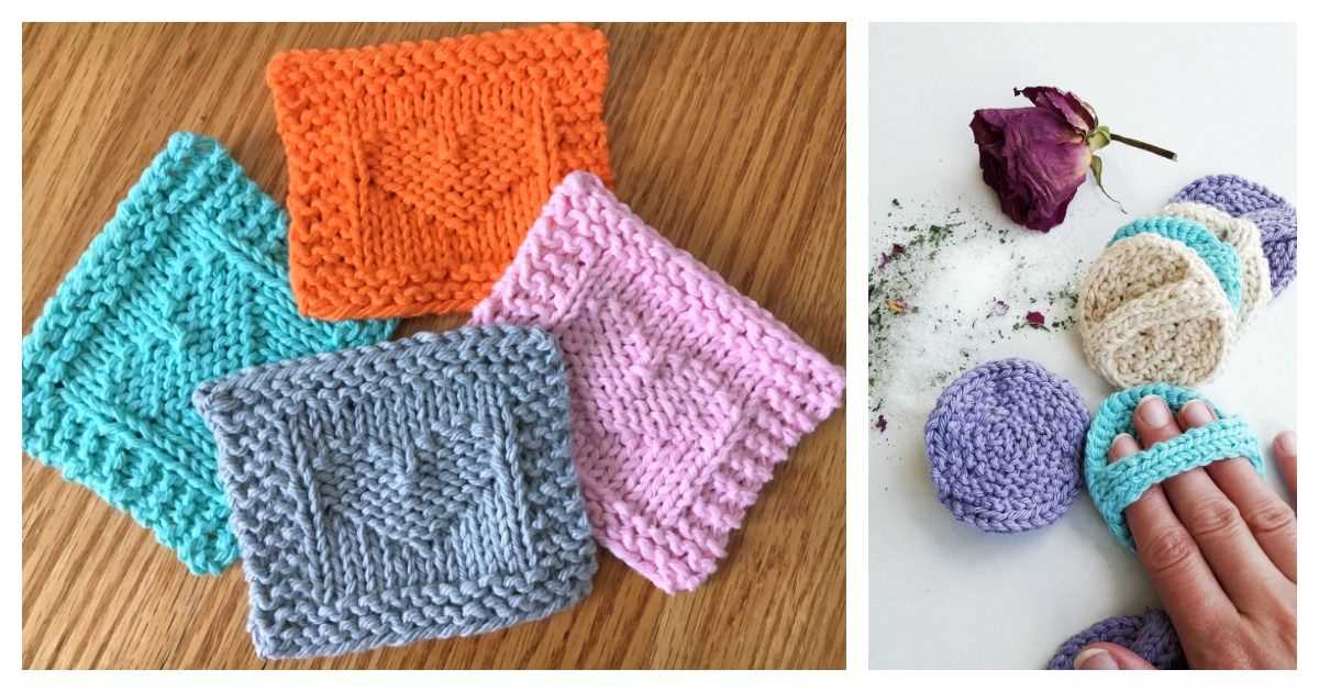 Knitted makeup remover pads pattern