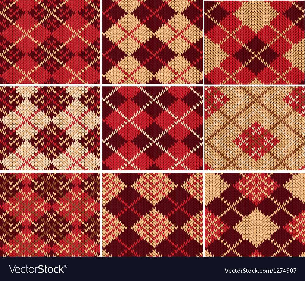 Knit plaid pattern