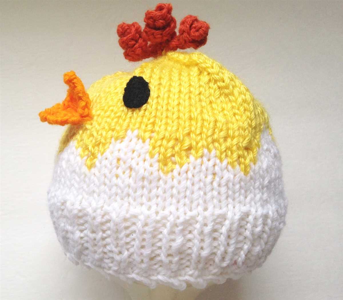Knitted chicken hat pattern