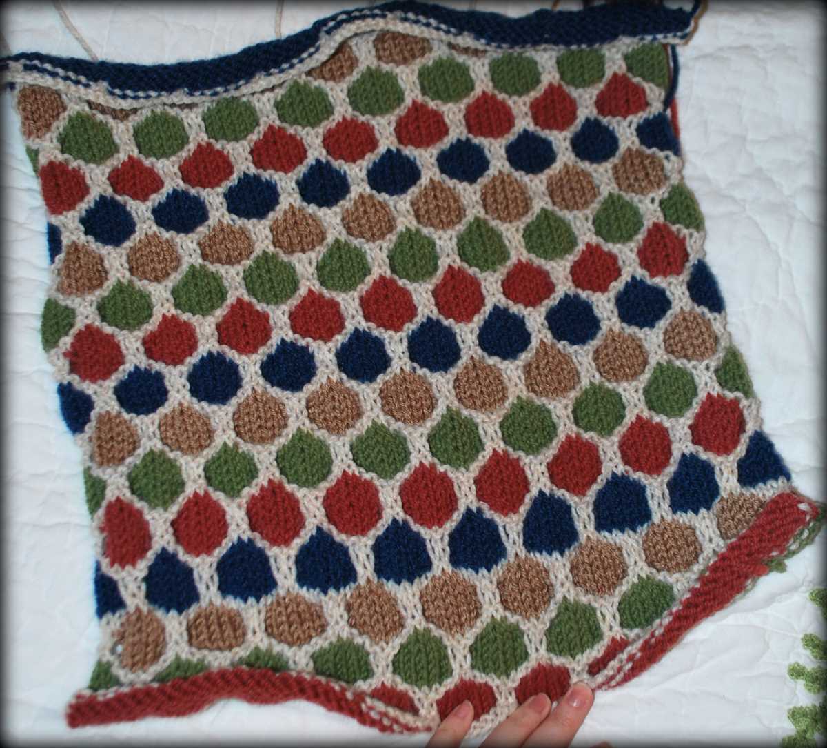Honeycomb scarf knitting pattern