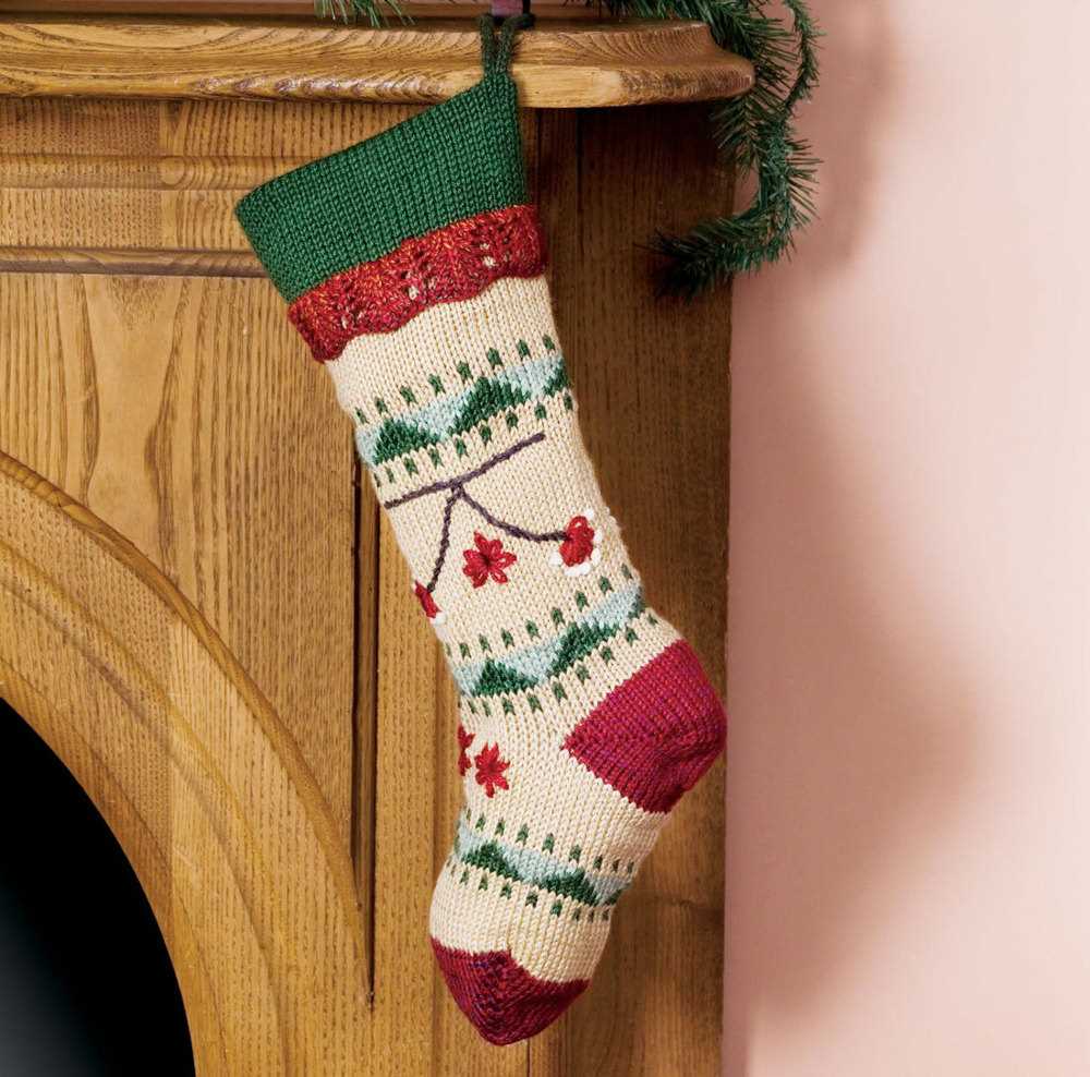 Dog christmas stocking knit pattern