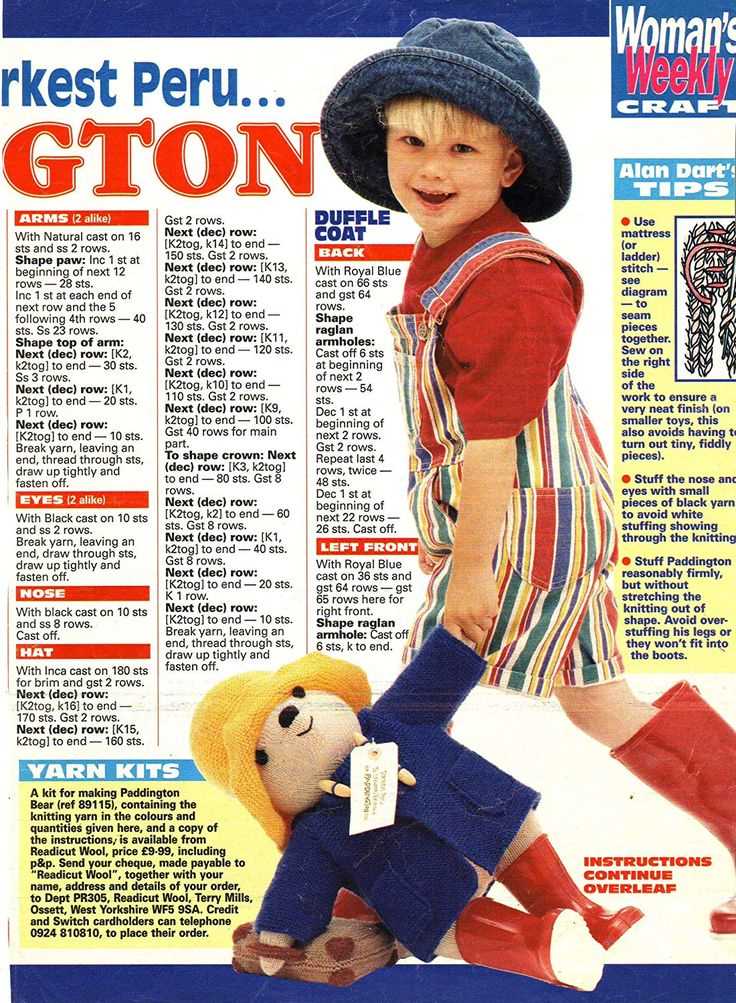Family circle paddington bear knitting pattern